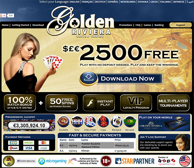 Golden Riviera Casino Home
