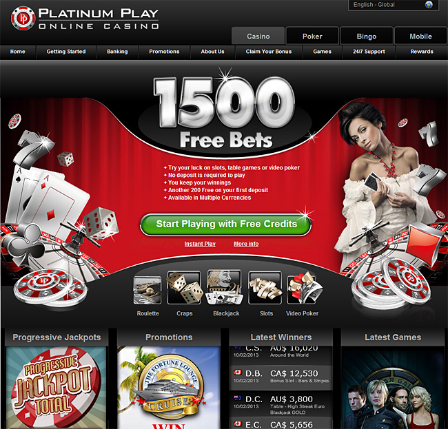 Platinum Play Casino Home